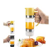 HUTRADE Dosatore per Miele in Vetro da 12 once,Contenitore Anti-goccia per Miele e Sciroppi,Dosatore con Manico per Sciroppo d'Acero,Ideale per Caffè o Tè