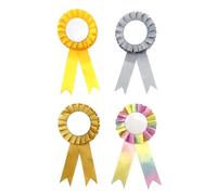 HUTRADE Fun & Vibrant Hobby Horse Rosette - Confezione da 4 pezzi di oro, argento e rosa