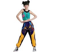 HUTRADE Girls Pop Singer Costume Cute Movie Outfit Set Children Halloween Cosplay Costume Group Idol Role Play Stage Outfit(Green,100)