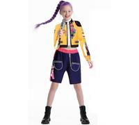 HUTRADE Girls Pop Singer Costume Cute Movie Outfit Set Children Halloween Cosplay Costume Group Idol Role Play Stage Outfit(Yellow,130)