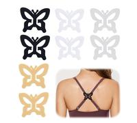 HUTRADE Set di 8 clip invisibili per reggiseno, da donna, multipurpose, 8 bucce a forma di farfalla per top e vestiti, per evitare che gli spallacci scivolino