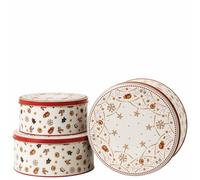 Hutschenreuhter Christmas Love - Set di 3 contenitori per biscotti in lamiera (17 x 8 - 20 x 9 - 22 x 10 cm)