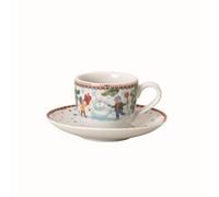 Hutschenreuther Collezione di Natale 2025 "Giochi di Natale" tazzina da espresso, 2 pezzi, composta da tazzina da 0,08 l e piattino da 11,8 cm