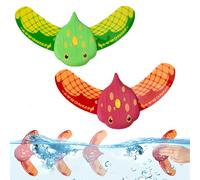 Huucozn 2 Pz Giocattolo Subacqueo per Piscina,Giocattoli Pesci Piscina,Giocattolo Pesce Immersione per Bambini/Cani,Giocattoli da Spiaggia e Piscina (Rosso+Verde)