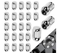 Huucozn 25 Pezzi Tappi per Dadi per Ruota Dado Ruote Conico 60° Dadi Ruota M12 x 1,5 Universali Tappi Copridado Ruota Copertura Dado Ruota Dadi Ruota in Acciaio Inox per la Maggior Parte delle Auto