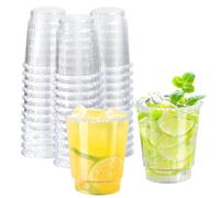 Huucozn 40 Pezzi Bicchieri in Plastica Trasparente 220ml Bicchie ri di Plastica Rigida Riutilizzabile Bicchieri da Cocktail Bicchierini da Liquore in Plastico per Feste Compleanni Picnic e Matrimoni