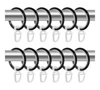 Huucozn 60 Pezzi Anelli per Tenda in Metallo Anelli per Appendere per Tende Nero e Gancio per Tende Plastica Bianca Anelli Bastone Tenda Appesi Diametro Interno 30 mm Anelli a Tendina per Tende e Aste