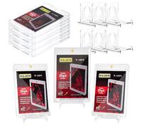 Huucozn Set di 10 Pz Custodie Magnetiche Acriliche Trasparenti per Carte 35PT con 10 Supporti,Carte Cornici Acriliche Magnetiche Protettive UV,Supporti Magnetici Adagioli per Carte per Carte da 35PT
