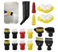 Huucozn Set di 17 accessori per pulitore a vapore Kärcher SC1 SC2 SC3 SC4 SC5, spazzola rotonda per fughe, ugelli in microfibra, panni in microfibra, set di spazzole rotonde, pezzi di ricambio