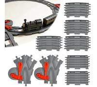 Huucozn Set di 32 binari per treno città, set di binari per treno, set di binari per treno città, giocattoli, binari per ferroviari compatibili con il leader di mercato, binari per ferrovia cities