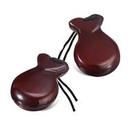 Huudngeje 2 PCS Castagnette Spagnole Flamenco Castagnette con Corda Circa 8,8x6,5x3 cm Castagnette Tradizionali In Legno Percussioni A Mano ()
