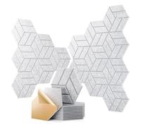 Huudngeje Audio per Office Studio Home- Acustici, 22 Pezzi Autoadesivi, 12 "X 10" X 0,4" A Parete Insonorizzati Esagonali Grigio