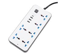 Huudngeje Striscia di Alimentazione Universale Plug EU 1,8 M di Prolunga con Porte USB-C e USB per la Ricarica e L'Alimentazione Bianca