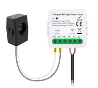 Huudngeje TUYA WiFi Smart Meter Tuya WiFi Smart Meter Corrente Sensore Transformer Brampico Statistico 1/2 Canale Importa Potenza 80A 1CT
