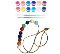 HUUiWAA Campeggio Mezzo Sangue Collana 10 colorato DIY Set Colorato Dipinto Legno Collana Perline, stander, Legno, Nessuna pietra preziosa