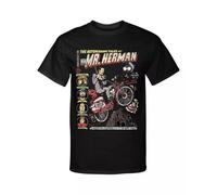 huUKH7HGT Pee Wee Herman The Astonishing Tales of Mr Herman Distressed T Shirt Black XL