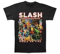 huUKH7HGT Slash Men's World On Fire T-Shirt Black L