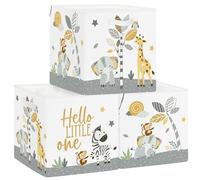 HUUMONSS 30cm Set di 3 Scatole Portaoggetti Animali Tropicali Contenitore Porta Giochi per Bambini Pieghevole Elefante Giraffa Zebra Cubi Portaoggetti per Libreria Kallax Scuola Materna,Scimmia