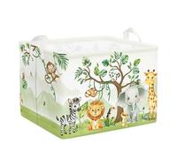 HUUMONSS Grande Cesta Porta Biancheria Animale Della Foresta Carino Pieghevole Cestini Portaoggetti Giocattoli Vestiti per Bambino Cesta Indumenti Sporchi per Bagno,Elefante,36L