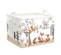 HUUMONSS Grande Cesta Porta Biancheria Animale Della Foresta Pieghevole Cestini Portaoggetti Giocattoli/Vestiti per Genitore Cesta Indumenti Sporchi per Bagno, Volpe, 36L