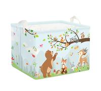 HUUMONSS Grande Cesta Porta Biancheria Bambini Animali Foresta Albero Pieghevole Cestini Portaoggetti Giocattoli Vestiti per Bagno Cameretta, Riccio, 36L