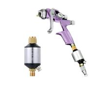 HUUOQIWY 1/4'' Pistola a spruzzo for verniciatura Strumento Aerografo Raccordo Mini Filtro for Linea Aria Acqua umidità con Attacco rapido(Gold)