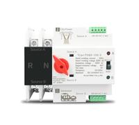 HUUOQIWY Interruttori selettori elettrici di trasferimento Automatico a Doppia Alimentazione, monofase, su Guida DIN, ATS 110 V 220 V, Senza interruzione, 2P, 63 A, 100 A, 125 A(100A,230V)