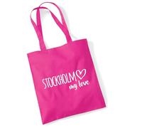 Huuraa acquirente Stockholm my love Borsa regalo in juta fucsia 10 litri cotone Stockholm my love Attenzione