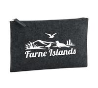 Huuraa borsa da toilette Farne Islands Borsa regalo per cosmetici in feltro color carbone da 1 litro Farne Islands Presente