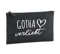 Huuraa borsa da toilette Gotha verliebt Borsa regalo per cosmetici in feltro color carbone da 1 litro Gotha verliebt Presente