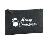 Huuraa borsa da toilette Ho Ho Ho Santa Merry Christmas Borsa regalo per cosmetici in feltro color carbone da 1 litro Ho Ho Ho Santa Merry Christmas Presente