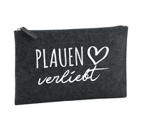 Huuraa borsa da toilette Plauen verliebt Borsa regalo per cosmetici in feltro color carbone da 1 litro Plauen verliebt Presente