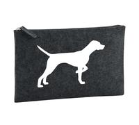 Huuraa borsa da toilette Pointer inglese Borsa regalo per cosmetici in feltro color carbone da 1 litro Pointer inglese Presente