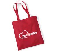Huuraa borsa di stoffa Best Brother Borsa regalo per la spesa classica rossa da 10 litri in cotone Best Brother idea regalo