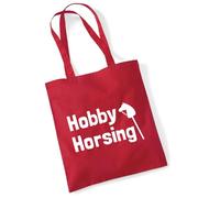Huuraa borsa di stoffa Hobby Horsing Borsa regalo per la spesa classica rossa da 10 litri in cotone Hobby Horsing idea regalo