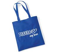 Huuraa borse della spesa Stockholm my love Borsa regalo Bright Royal in cotone da 10 litri Stockholm my love souvenir