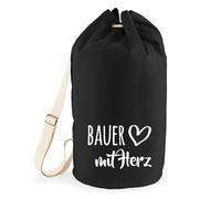 Huuraa borsone Bauer mit Herz Zaino regalo nero 20 litri cotone Bauer mit Herz Presente