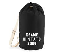 Huuraa borsone Esame di Stato 2032 Zaino regalo nero 20 litri cotone Esame di Stato 2032 Presente