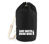Huuraa borsone Save Water Drink Wine Weinflasche Zaino regalo nero 20 litri cotone Save Water Drink Wine Weinflasche Presente