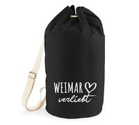 Huuraa borsone Weimar verliebt Zaino regalo nero 20 litri cotone Weimar verliebt Presente