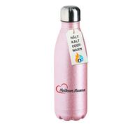 Huuraa bottiglia di glitter Meilleure Maman Regalo Borraccia Rosa 500ml Acciaio Inox Meilleure Maman Presente
