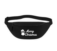 Huuraa marsupio Ho Ho Ho Santa Merry Christmas Borsa a tracolla regalo nera 2,5 litri Ho Ho Ho Santa Merry Christmas Presente