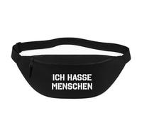 Huuraa marsupio ICH HASSE MENSCHEN Borsa a tracolla regalo nera 2,5 litri ICH HASSE MENSCHEN Presente