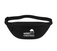 Huuraa marsupio Merry Christmas Katze Borsa a tracolla regalo nera 2,5 litri Merry Christmas Katze Presente