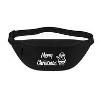 Huuraa marsupio Merry Christmas Weihnachtsmann Borsa a tracolla regalo nera 2,5 litri Merry Christmas Weihnachtsmann Presente