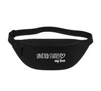 Huuraa marsupio United States my love Borsa a tracolla regalo nera 2,5 litri United States my love Presente