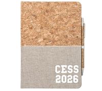 Huuraa quaderno CESS 2032 Diario regalo con copertina in sughero 80 fogli Din A5 incl. Penna a sfera CESS 2032 Presente