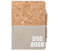 Huuraa quaderno DSO 2032 Diario regalo con copertina in sughero 80 fogli Din A5 incl. Penna a sfera DSO 2032 Presente