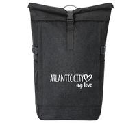 Huuraa zaino da corriere Atlantic City my love Zaino regalo nero melange 30-44 litri roll-top fairtrade Atlantic City my love Presente