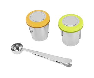 Huusuei Pack of 2 Tea Strainers with Tea Löffel Tea Strainer with Folding Handle Tea Filter Extra Fine Mesh Strainer Brewing Basket
